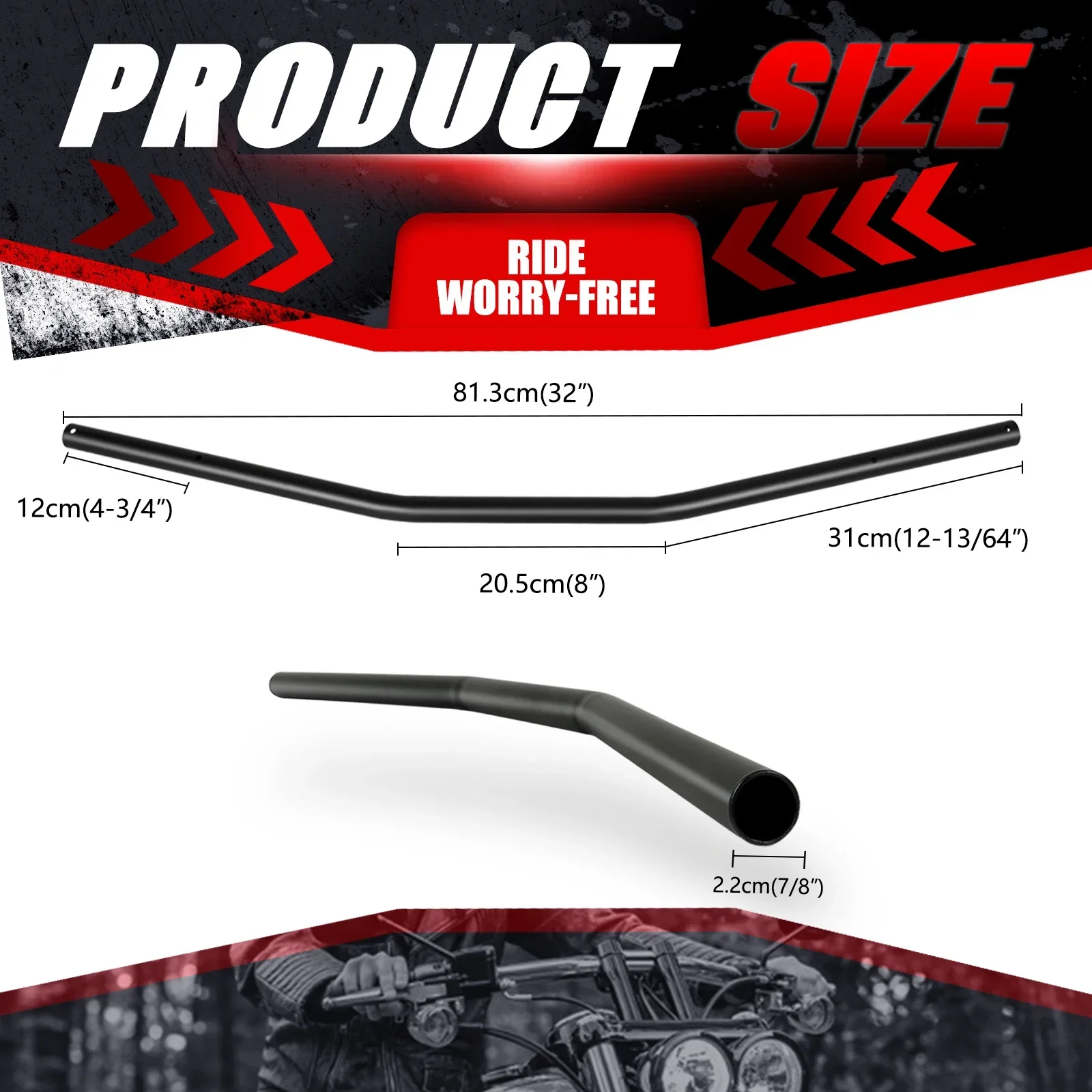 

22 мм 25 мм универсальный мотоциклетный черный алюминиевый трекер, руль для Honda Yamaha Suzuki Custom