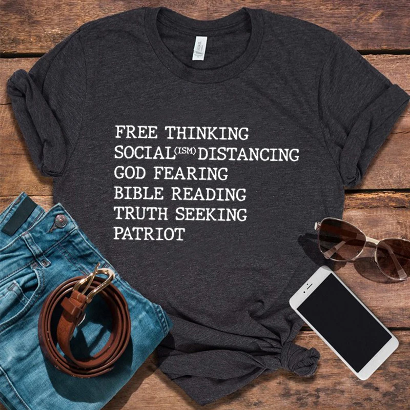 

Free Thinking Shirt Truth Seeking Patriot Shirt Christian Shirts Patriotic Womens Clothing Harajuku Streetwear Women Top