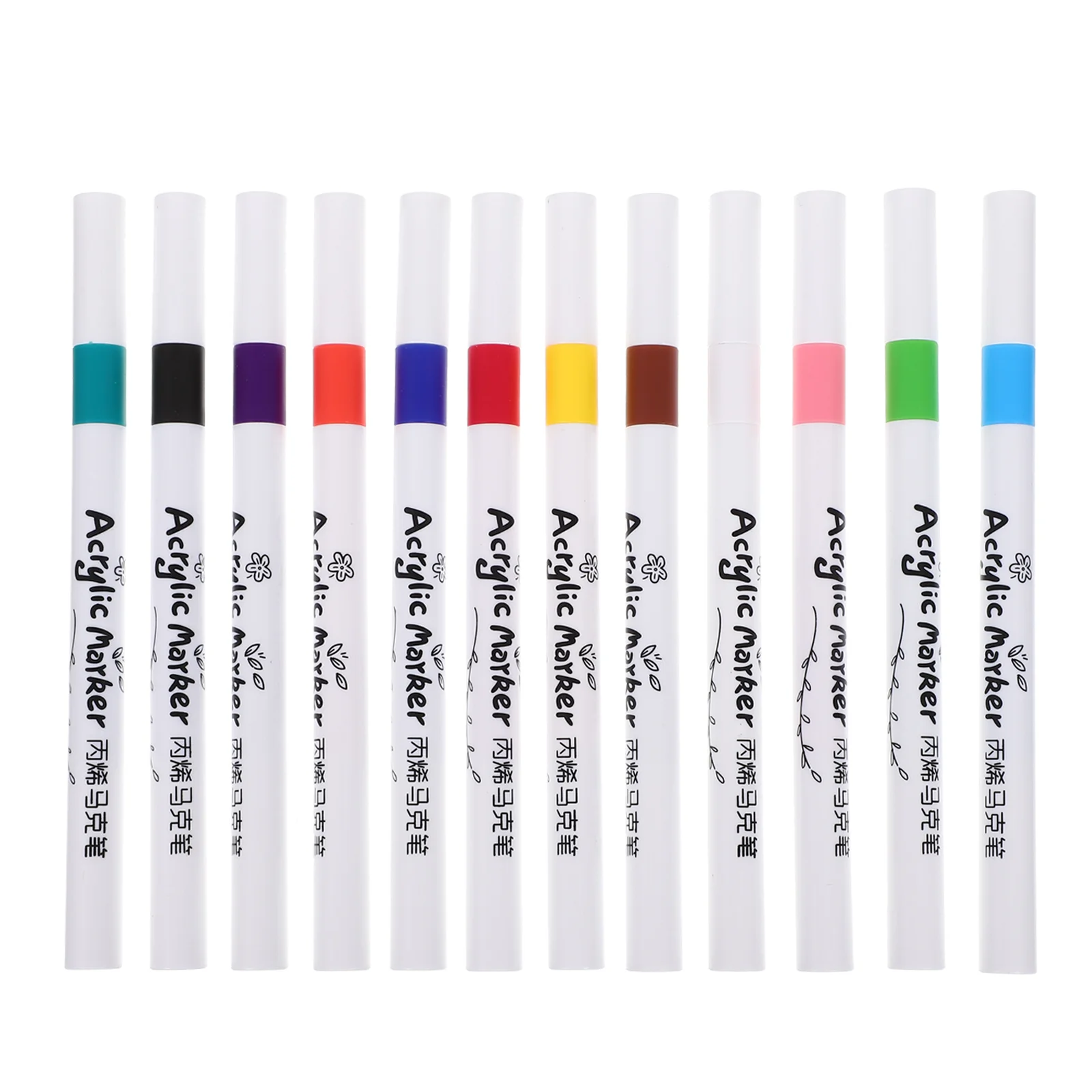 

12 Pcs Coloring Pens White Highlighter Fine Markers Watercolor Line Drawing Tip Felt