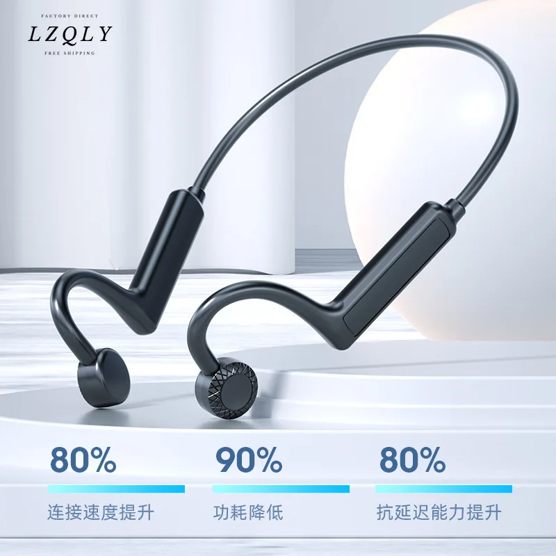 

New Bone Conduction Bluetooth Headset Ks19 Stereo Sound Quality Wireless Non Ear Waterproof Movement