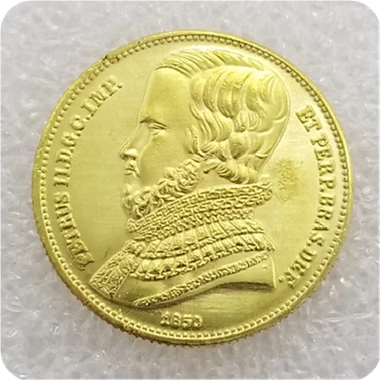 

Бразилия 1850, золотая монета, серебряный доллар, памятные монеты, волшебные монеты, украшение для дома, настольное украшение, рождественские подарки * 500