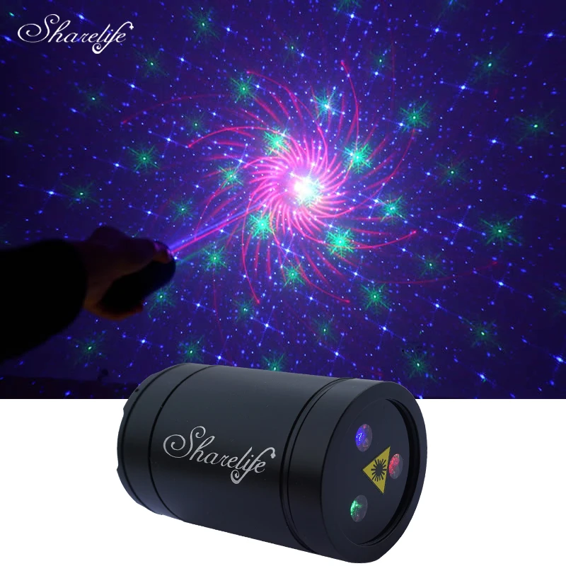 Sharelife DJ перезаряжаемый Мини Портативный RGB 30 Gobos лазерный проектор Освещение для