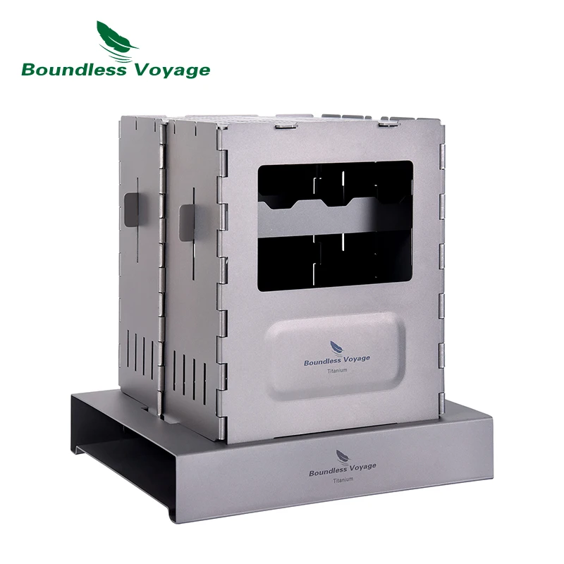 Online Sınırsız Voyage açık titanyum katlanır odun sobası Pot ile braketi kamp kömür brülör Ti2010C UNIGEAR X ejderha at