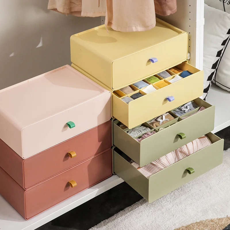 

Underwear Storage Box Socks Underwear Storage Compartment Box Drawer Type Children's Compartment Lattice Bra Box Organizer