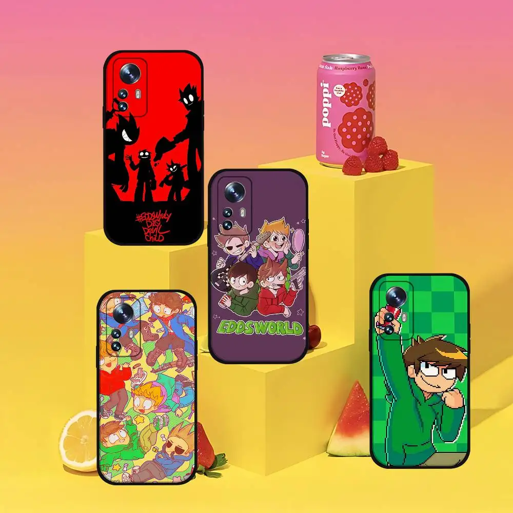 Фото Чехол для телефона с изображением аниме E-Eddsworld для Xiaomi 11 12 Redmi Note 11 5G 8T 9A 9 10T Note 8 9 12SUltra, противоударный, тонкий, черный, чехол №1