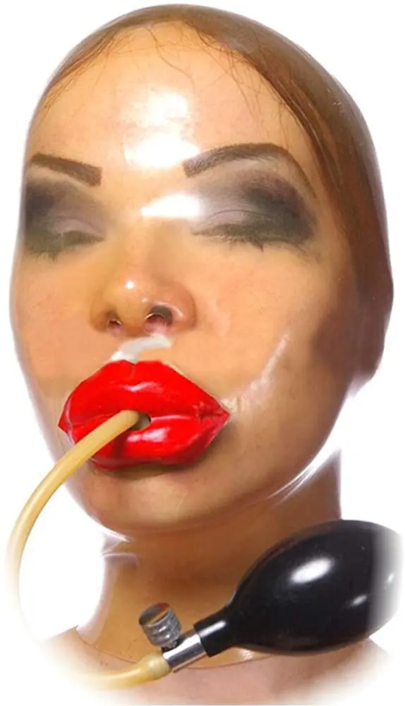 Латексная резиновая маска с капюшоном и ротовым респиратором