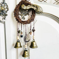 magic witch wiccan wind chimes bells with handmade wreath for door doorknob home witchcraft decoration gift pet nest decor