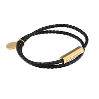 fashion stainless steel leather rope couple bracelet valentines day gift