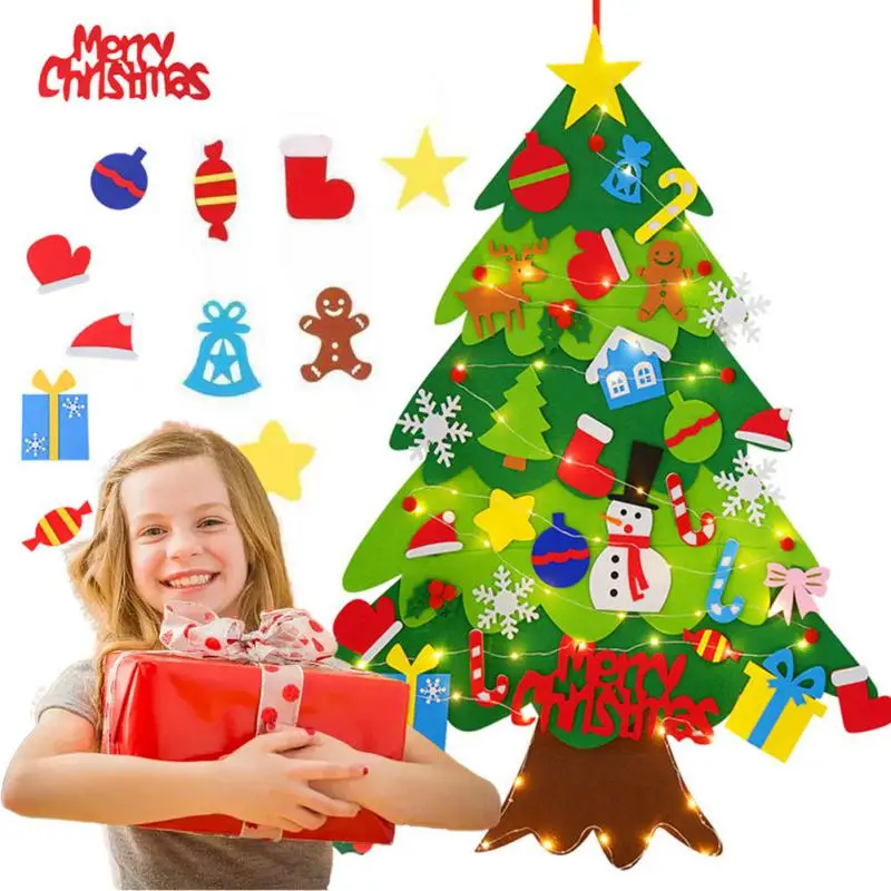 

Felt Adorable Unique Child-friendly Creative Interactive Children's Felt Christmas Tree Christmas Tree Decorations For Kids Diy