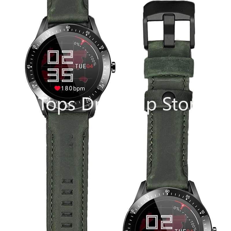 

22mm Genuine Leather Watchband for Samsung Galaxy Watch 46mm Watch 3 45mm Sport Strap for Gear S3 Wristband for Huawei GT2 Pro