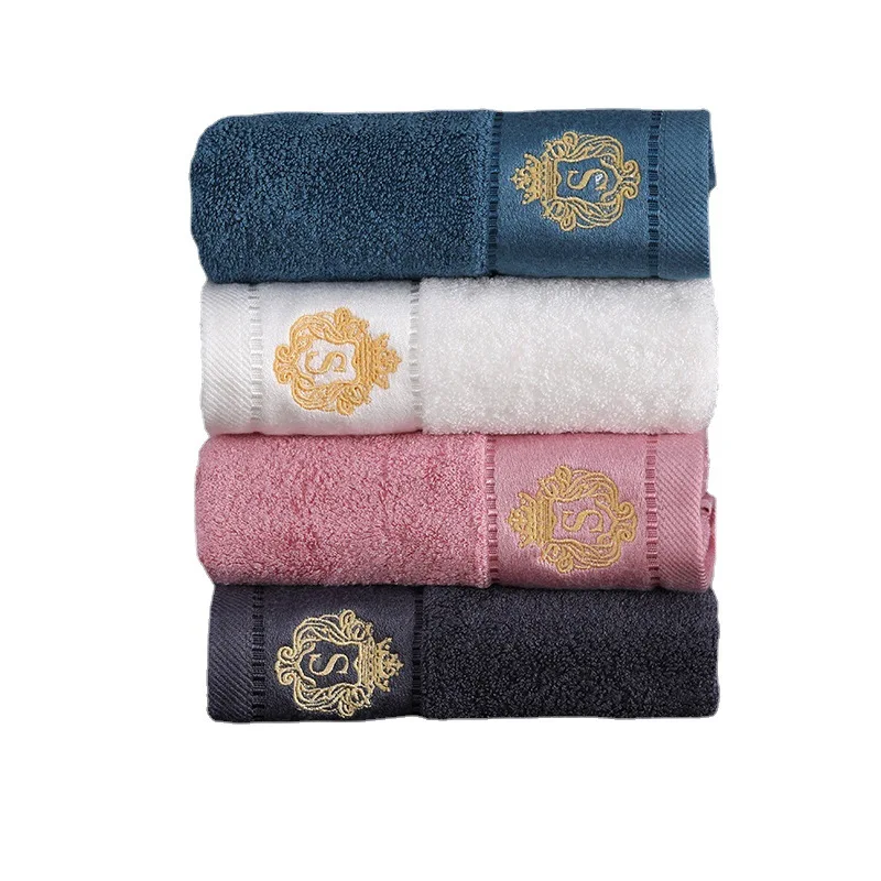 

Inyahome Set of 1/4/6 Bamboo Bathroom Soft Hand Towels Sets White Blue Pink Grey Embroidered Luxury Adult Kids Towel Set 34x74cm