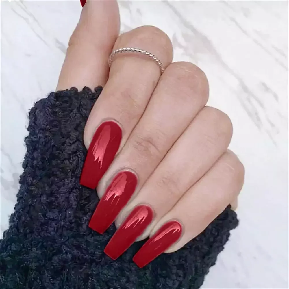 

2022NEW Candy color Full Cover False Nail Ballerina Colorful Coffin Fake Nails Manicure Natural Transparent Nails for Extension