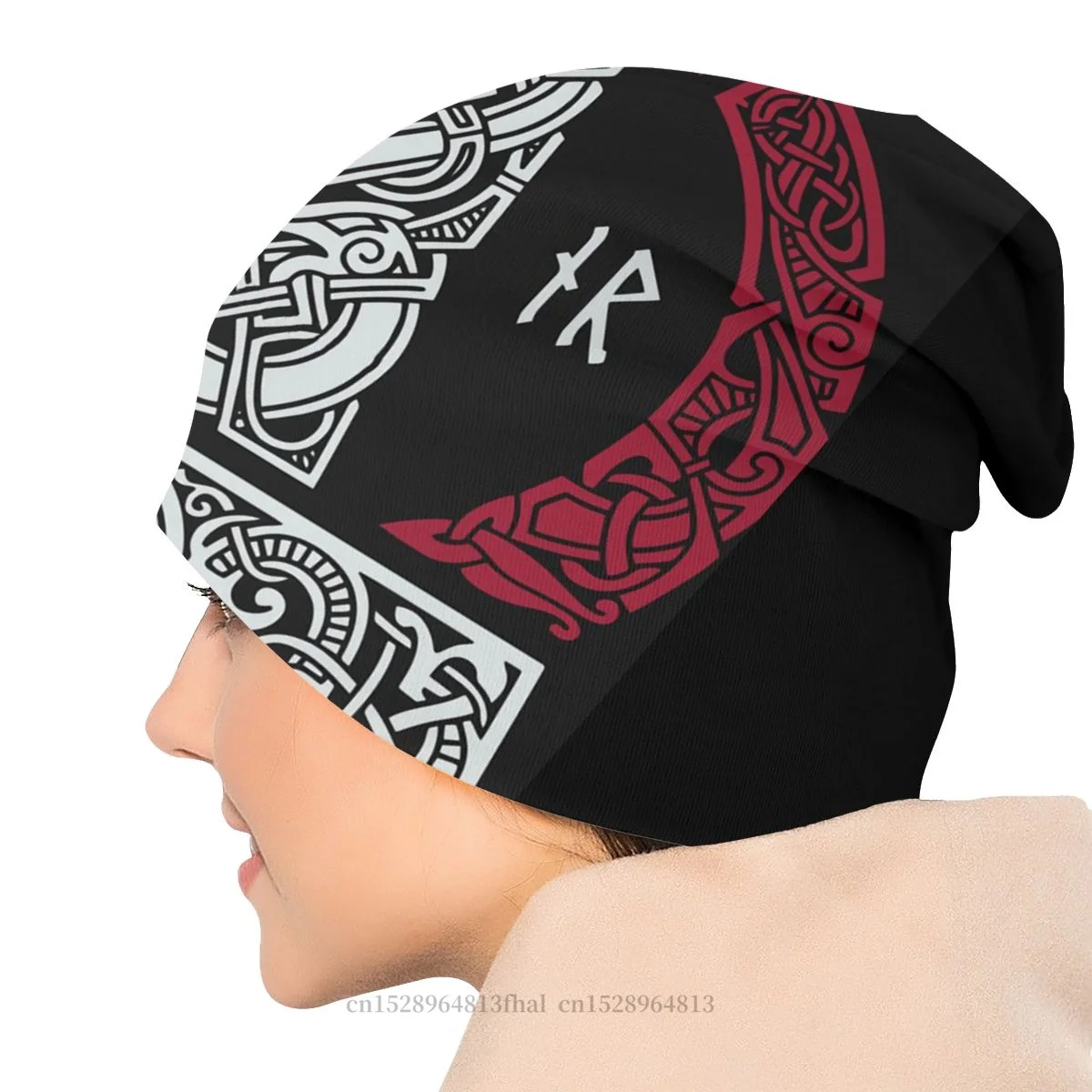 Мужская модная тонкая шапка с изображением викингов |