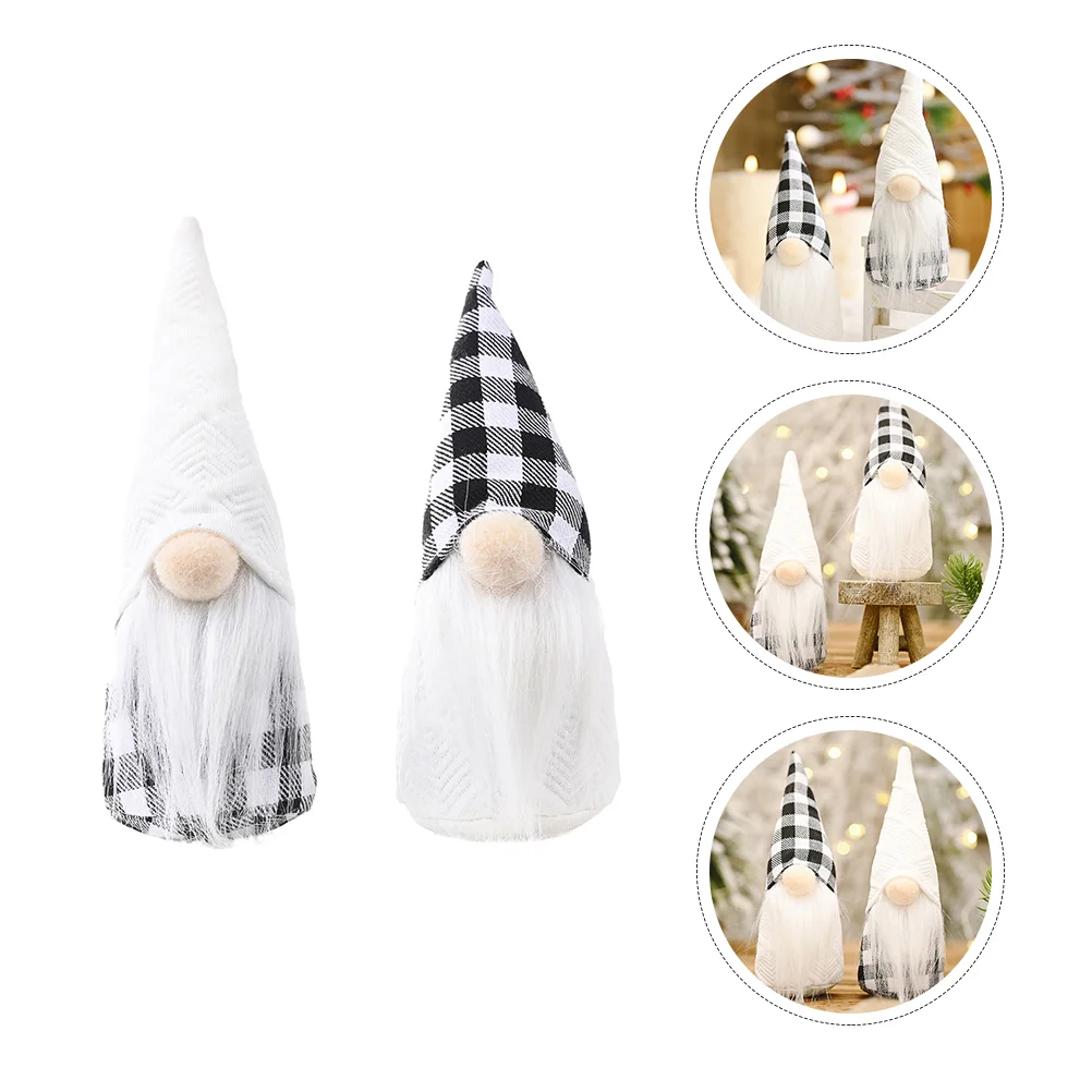 

4 Pcs Christmas Gnome Decor Xmas Doll Ornament Desktop Plush Doll Adornment