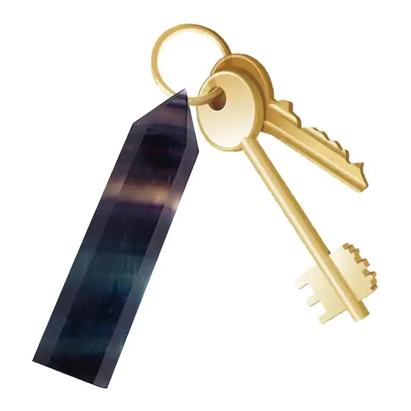 

Natural Hexagonal Crystal Quartz Fluorite Wand Stone Purple Green Gem For Home Office Decor
