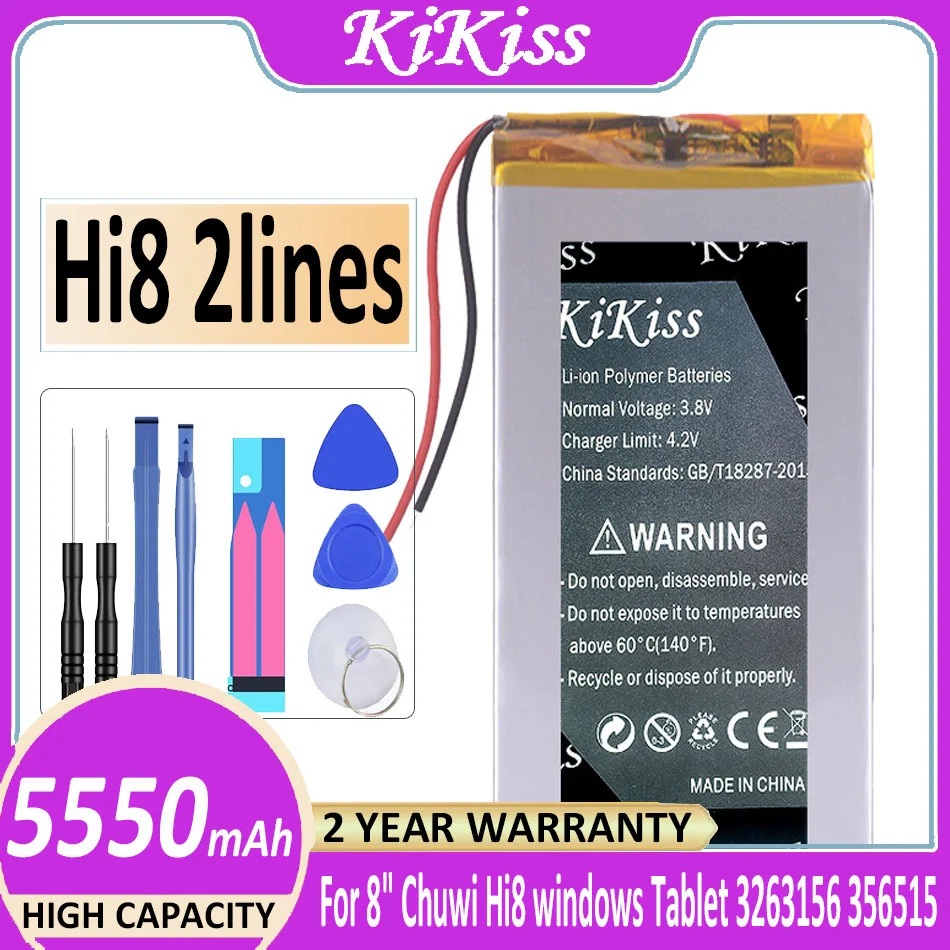 

Original KiKiss Powerful Battery Hi 8 2lines 5550mAh for 8" Chuwi Hi8 windows Tablet 3263156 3565158 Bateria