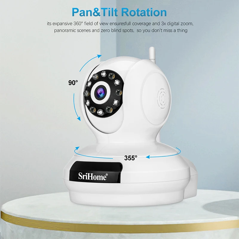 IP-камера Srihome SP019 2 4 МП дюйма Wifi 4-кратный зум |