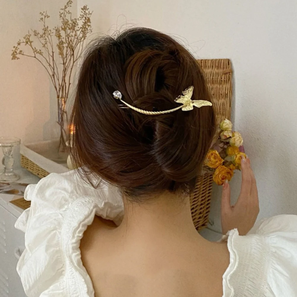 

Trendy Butterfly Rhinestone Hairpin Girls Female Ponytail Hair Clips Pins Hair Accessories for Women Braids Hair Grips Headwear