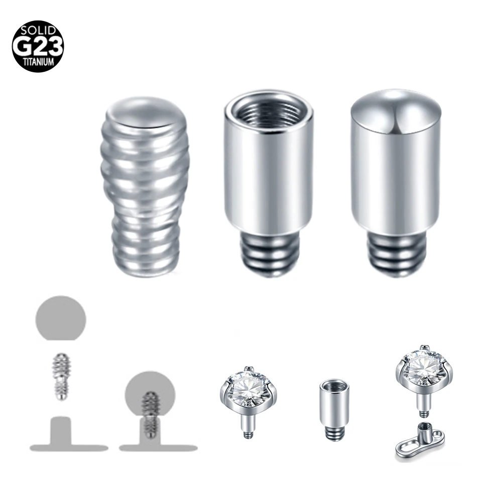 1 шт./5 шт. имплантант титана кожный анкер удлинитель преобразователь штифт Labret Helix язык пирсинг Подходит 14 Gauge резьбовые Топы