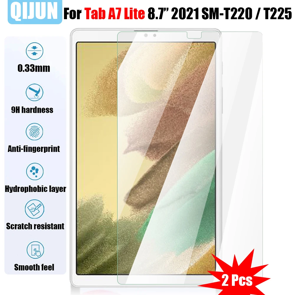 

Tablet Tempered glass film For Samsung Galaxy Tab A7 Lite 8.7" Scratch explosion Proof Anti fingerprint 2 Pcs SM-T220 SM-T225