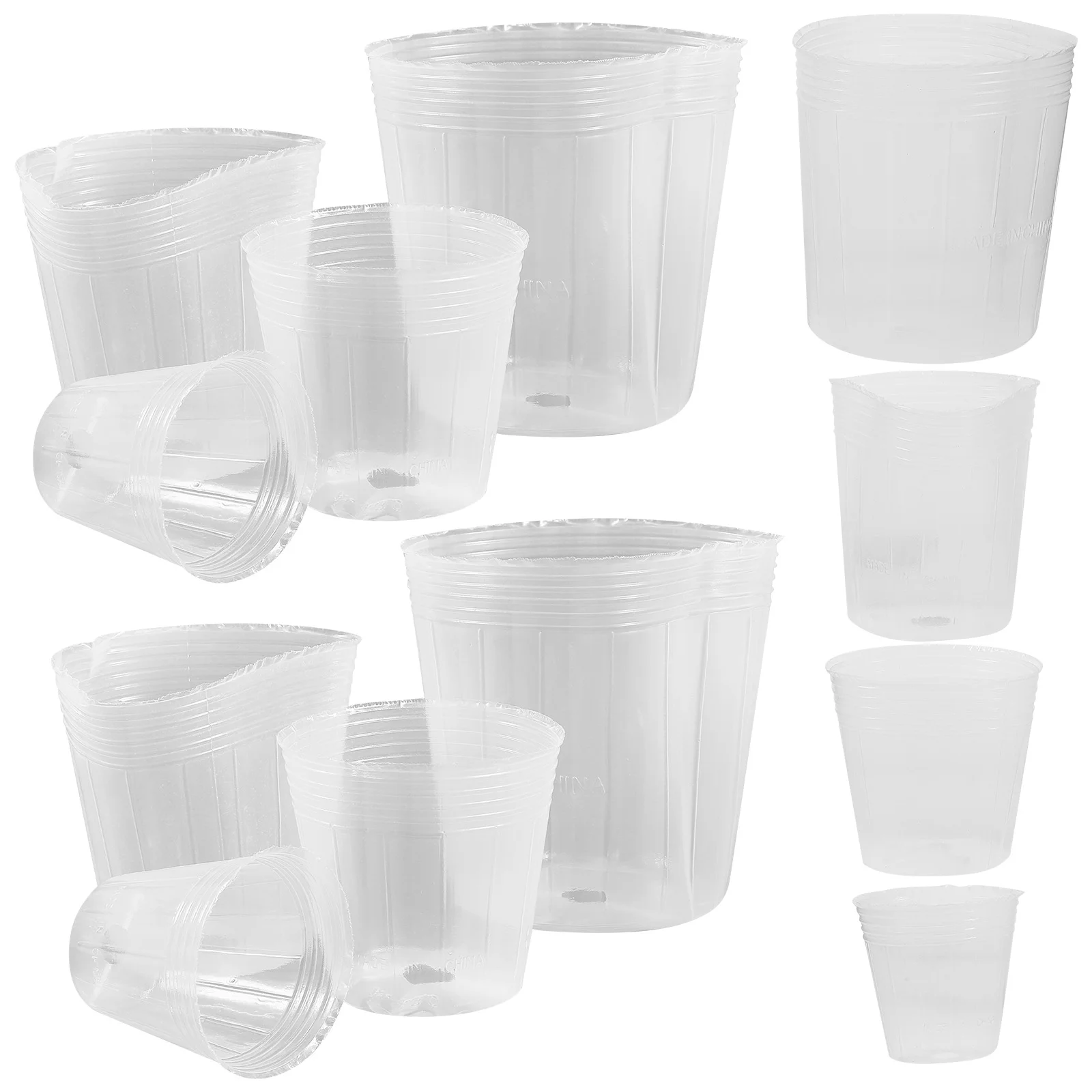 

36pcs Nursery Pots Transparent Plastic Gardening Pot Flower Container With Drainage Hole