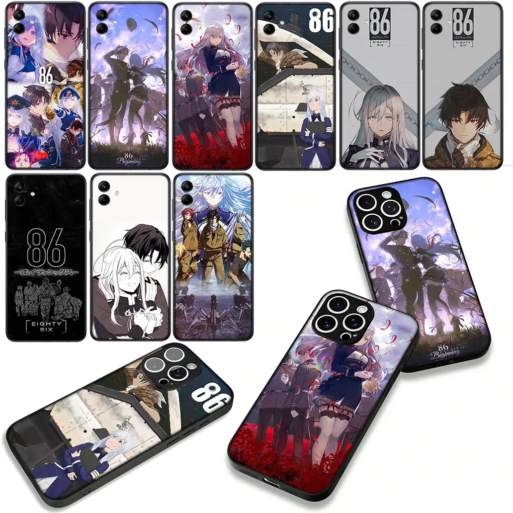 Чехол-бумажник Anime 86 Eighty Six для Samsung Galaxy A55 A56 A25 A21S A34 A54 S8 S9 S20 S21 FE A53 A13 A12 A14 A33 A70 A71 A51
