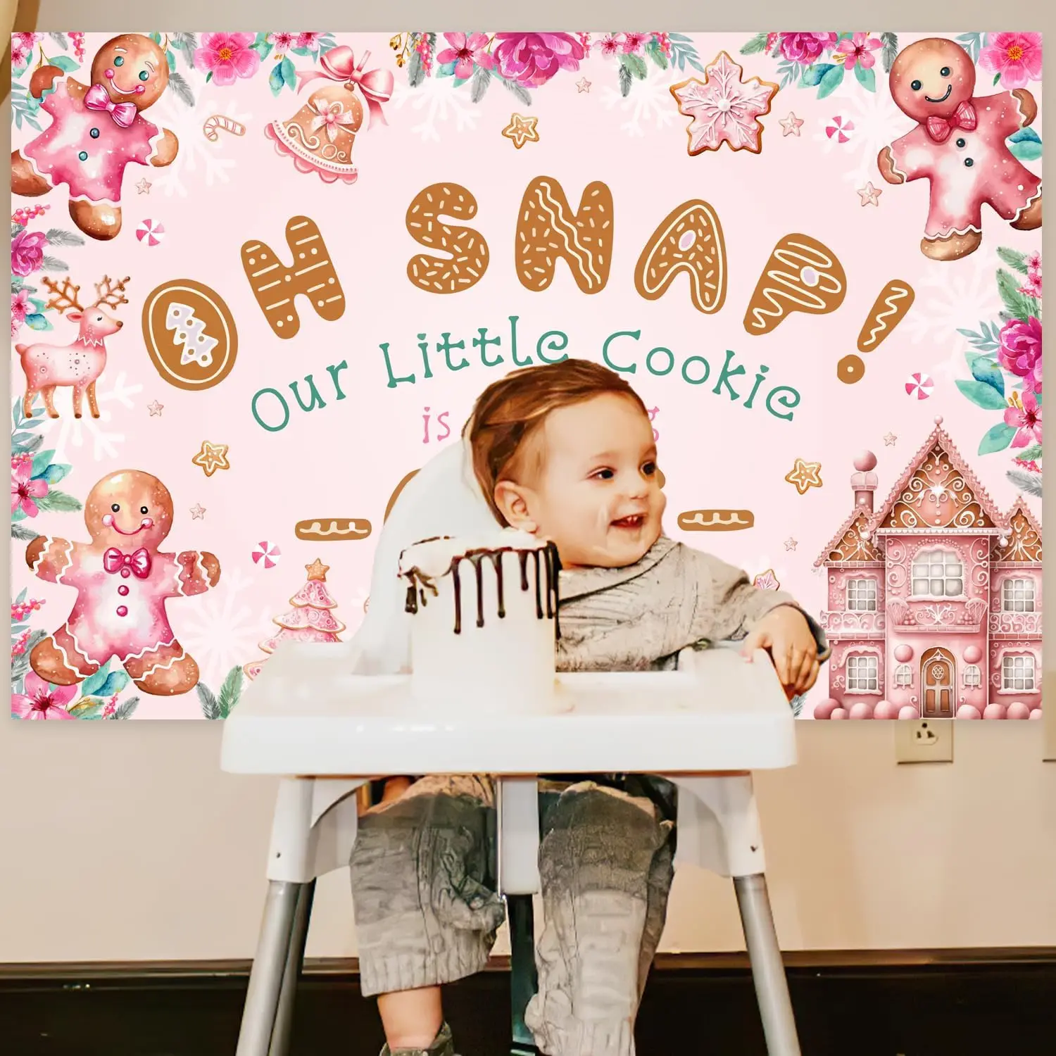 Рождественский имбирный розовый Хлеб 5 х3 фута украшение на 1-й день рождения наше