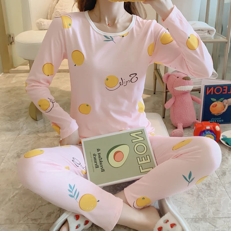Winter Spring Velvet Pajamas for Women Girl Keep Warm Sleep Wear Sets Shirt Clothes