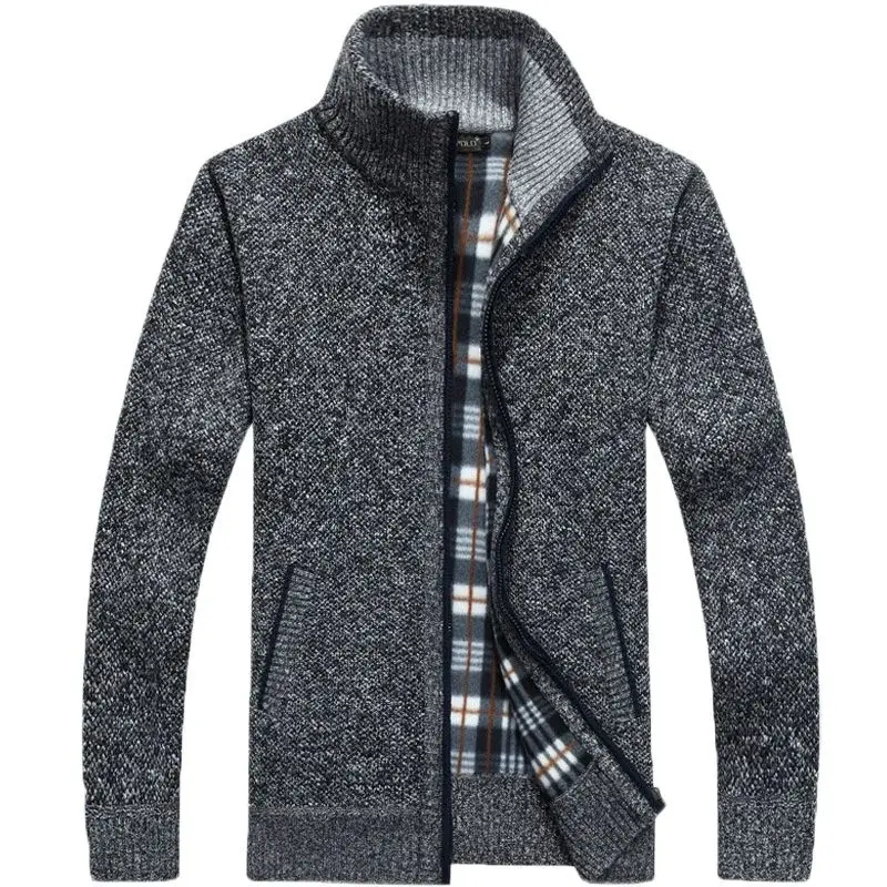 

Осень-зима 2022, мужской свитер, пальто, свитер из искусственного меха и шерсти, куртки, мужское вязаное плотное пальто на молнии, теплая Повседневная трикотажная одежда, кардиган
