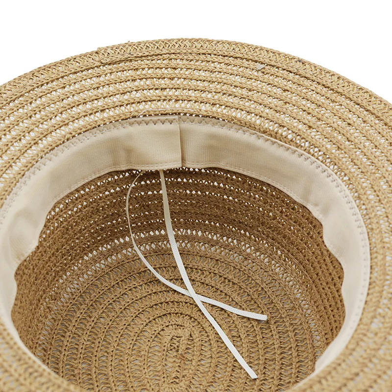 Simple DIY Summer Straw Sun Hat For Women Flat Wide Brim Beach Hats UV Protection Girl sun hat Lady Panama