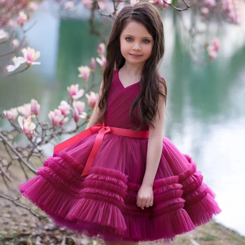 

Baby Girl Princess Dress Tulle Toddler Girl Party Wedding Vestido Gauze Tutu Pageant Birthday Baby Clothes
