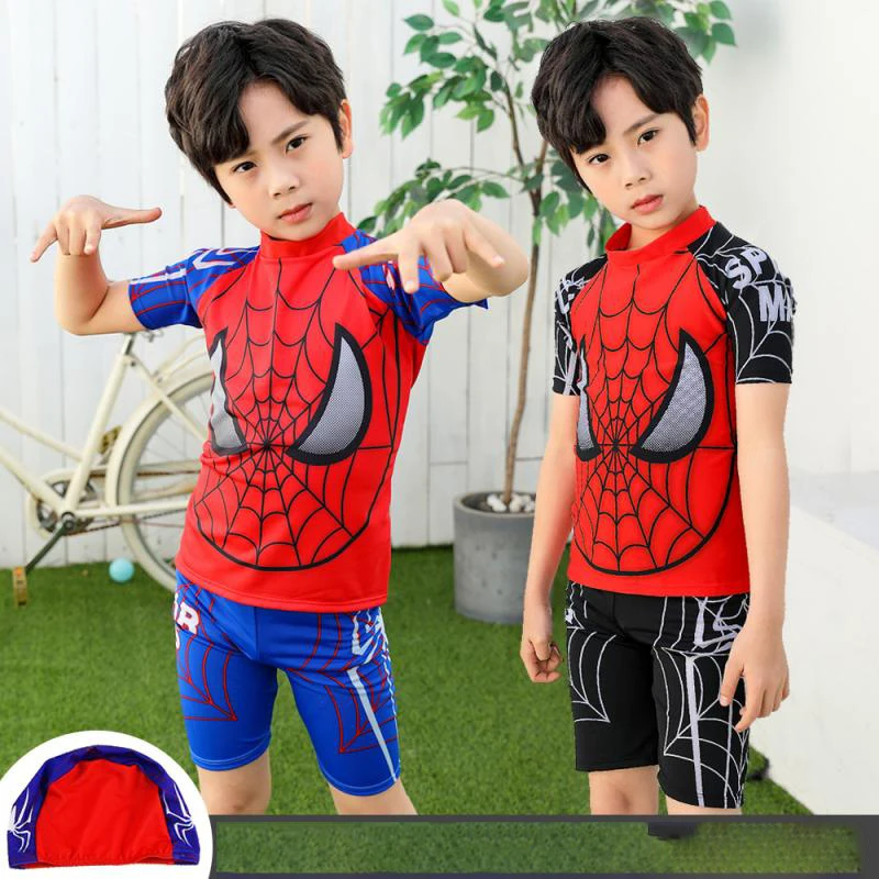 Новый детский купальник с героями аниме Marvel Человек-паук мультяшный костюм