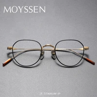 2022 japan high end brand design unisex vintage titanium irregular frame glasses handmade ultralight optical myopia eyeglasses