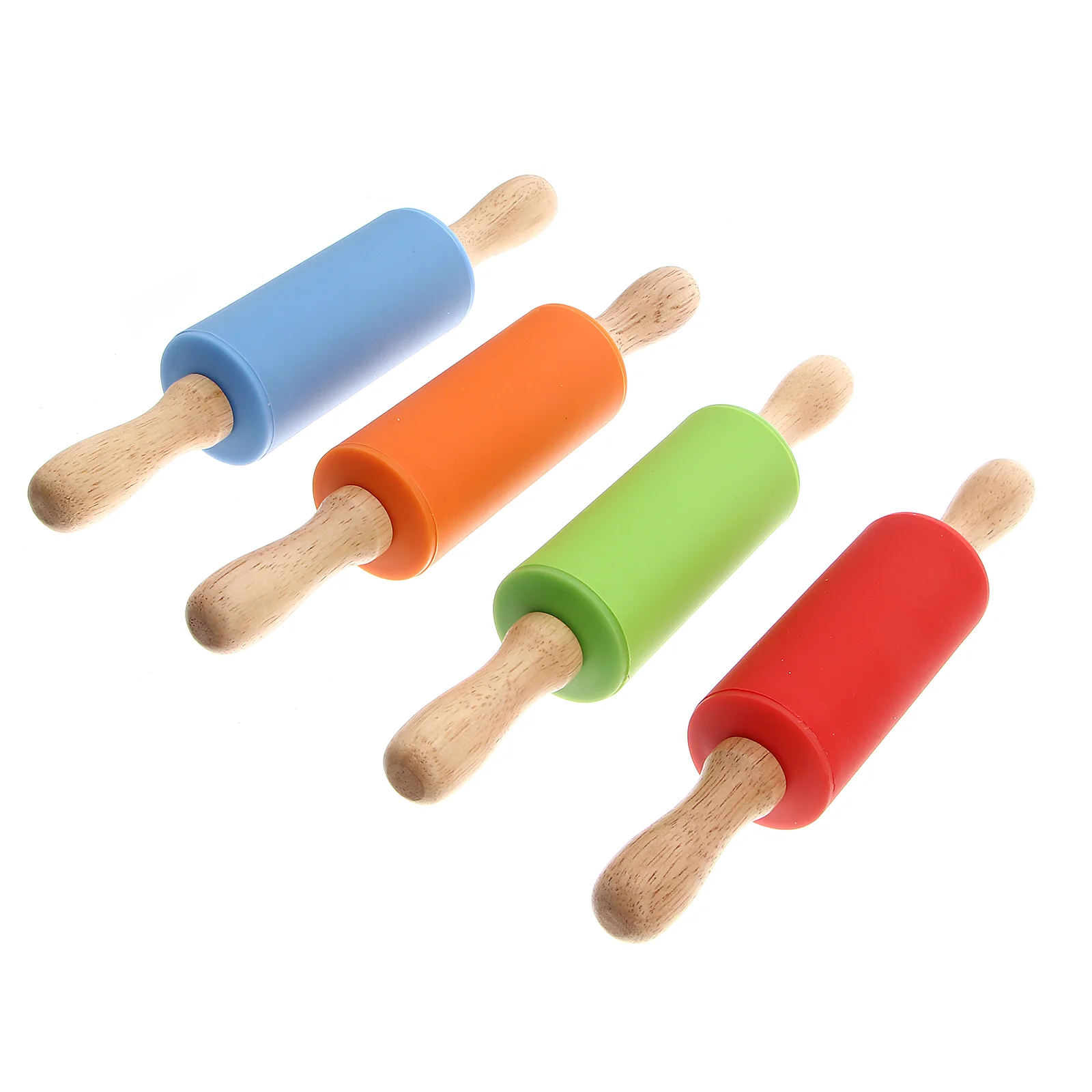 

Rolling Pin Rollerbaking Kids Mini Dough Siliconestick Woodenchildren Non Wood Pizza Toy Handle Kitchen Fondant Pretend Crafts