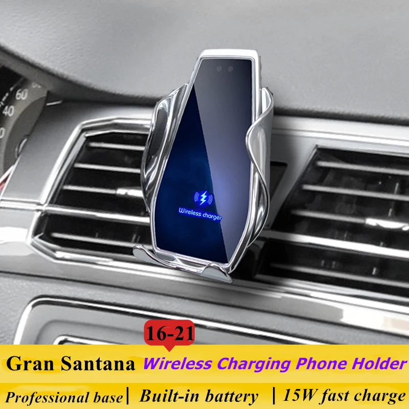 

Dedicated for VW Volkswagen Gran Santana 2016-2021 Car Phone Holder 15W Qi Wireless Charger for iPhone Xiaomi Samsung Huawei