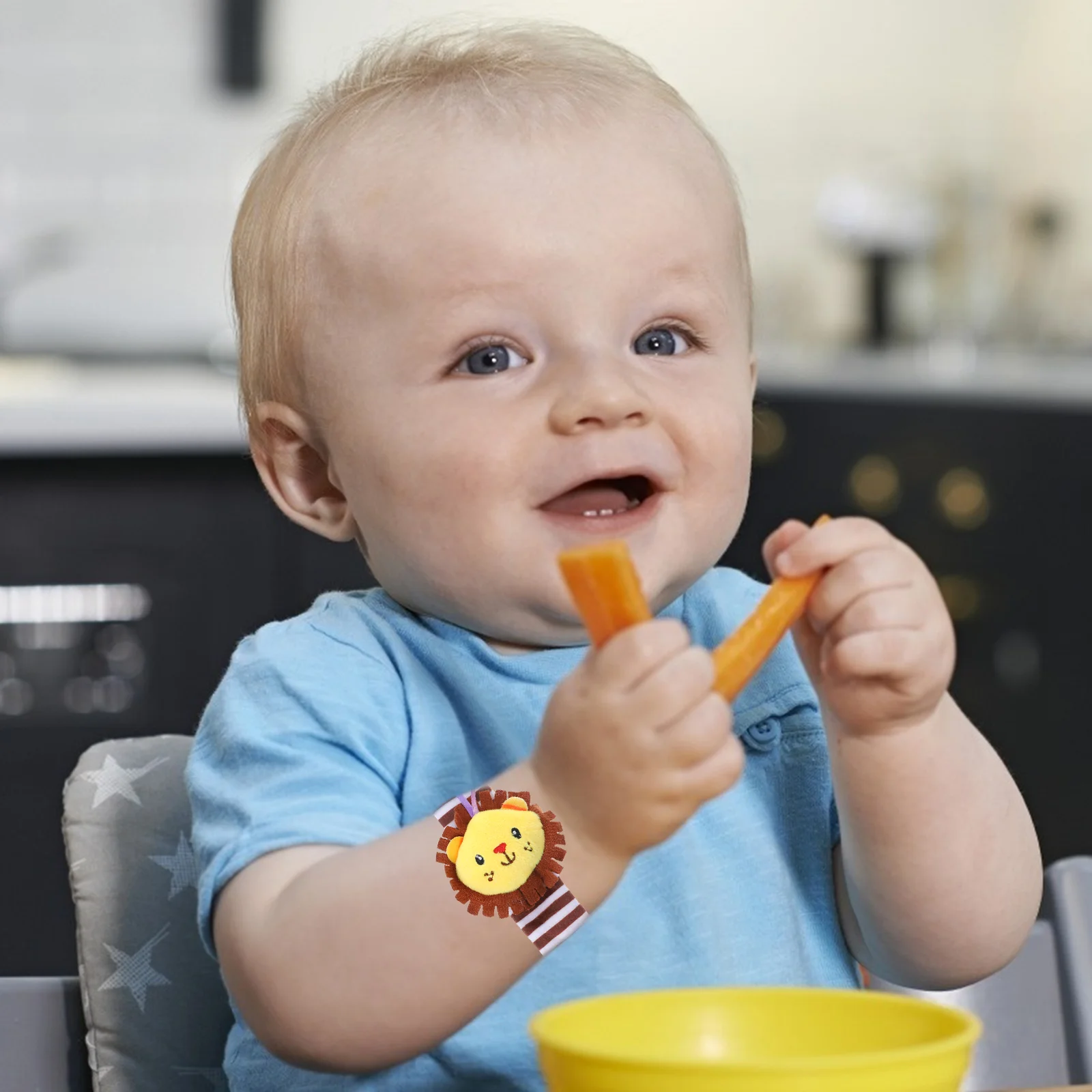 Наручные колокольчики плюшевые мультяшные погремушки животные для развития