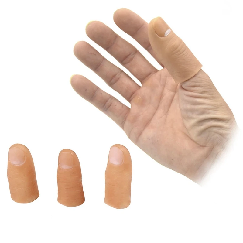 5Pcs /Set Simulation Finger Sleeve Fake Thumb Tip Magic Prank Trick Prop Toys Props Toy Funny Party Su |