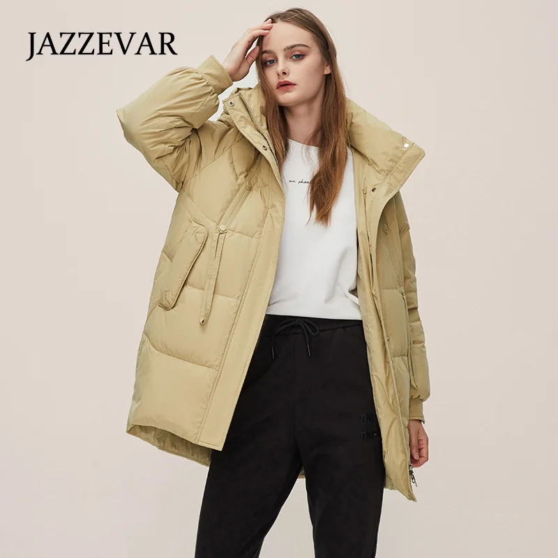 JAZZEVAR Down Jacket Women's Long 2022 New Thickened Fashion High-end Temperament Winter Coat