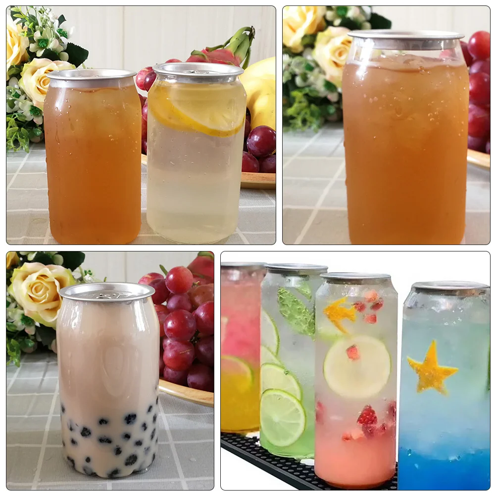 Одноразовая круглая банка бутылки для напитков молока чая питья прозрачные