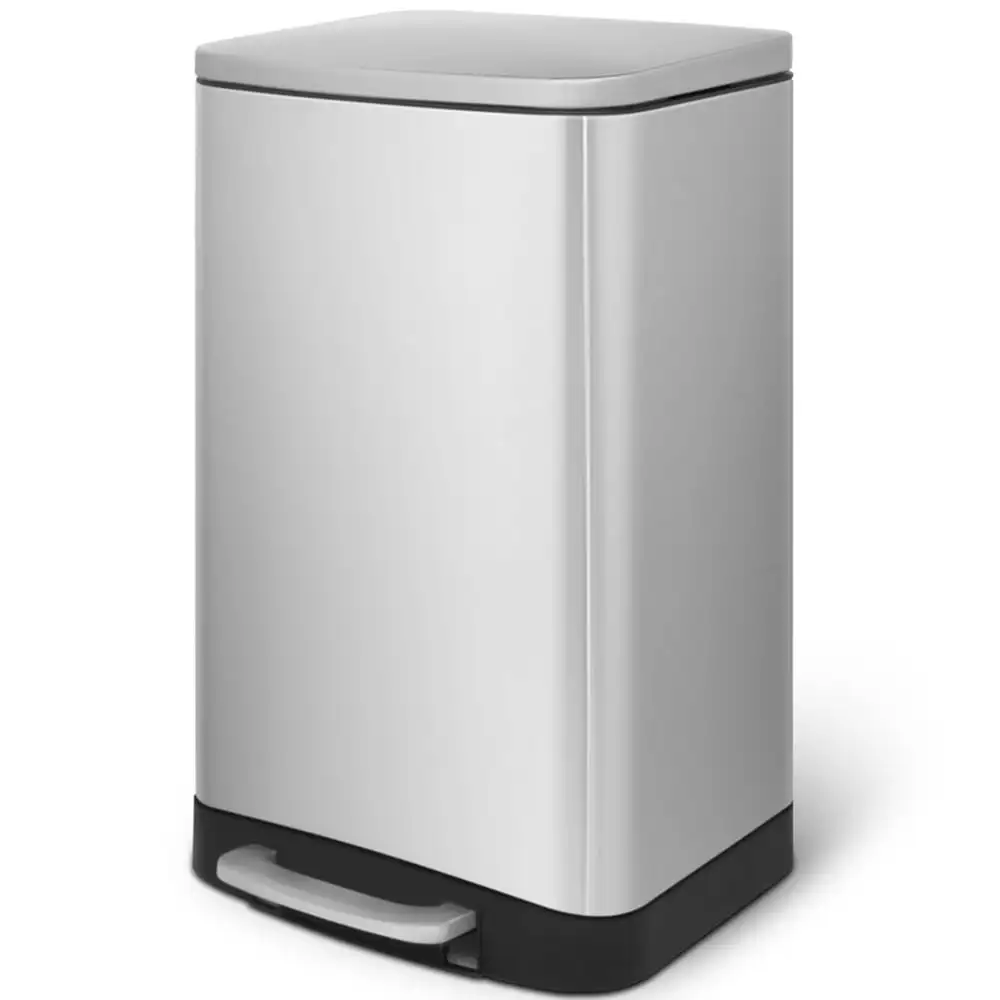 

Innovaze 10.6 Gallon Trash Can, Rectangular Step-on Kitchen Garbage Can, Stainless Steel