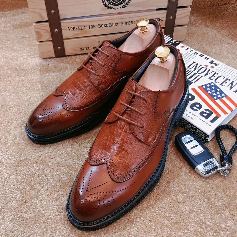 

Men's Pointed Leather Shoes Men's Spring And Autumn Youth New Fashion Light Black Business Dress Casual Men's Leather Shoes