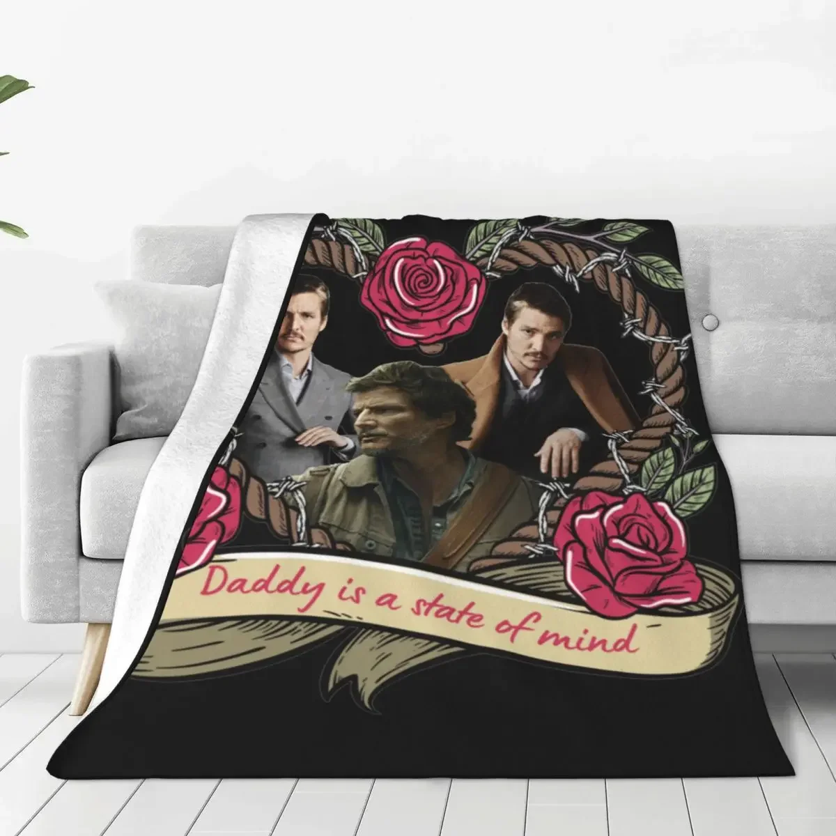 

Pedro Pascal Daddy Is A State Of Mind Blanket Flannel Novelty Warm Throw Blanket for Coverlet Summer