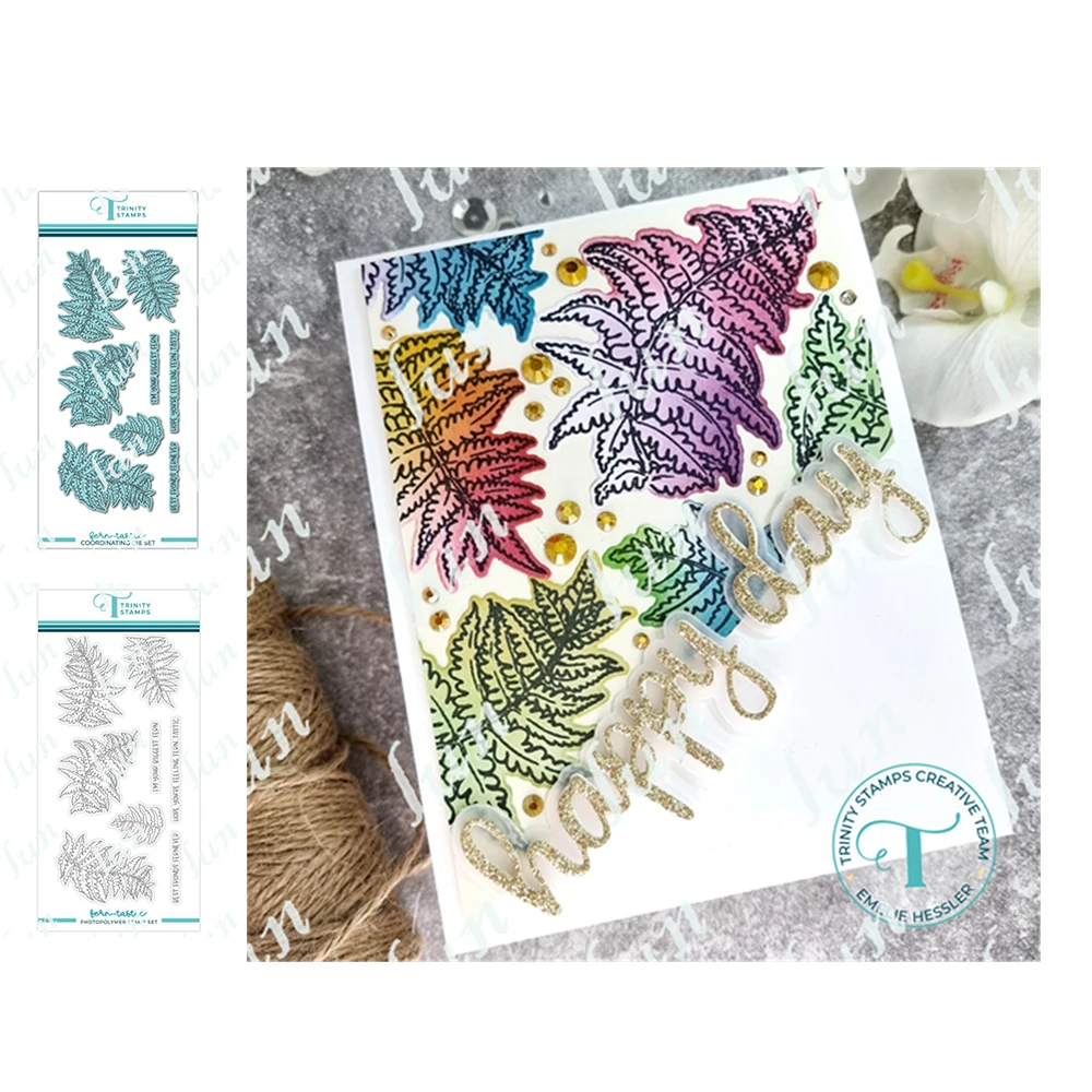 

New Paper Craft Metal Cutting Dies Fern-tastic Embossing Molds and Stamps Handmade Diy Cards Scrapbook Diary Coloring Decoration