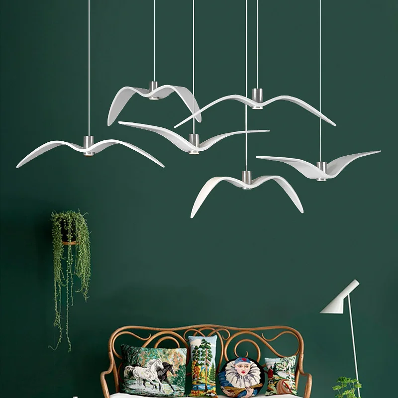 Наружная Подвесная лампа в виде ночных птиц скандинавский светильник чайки