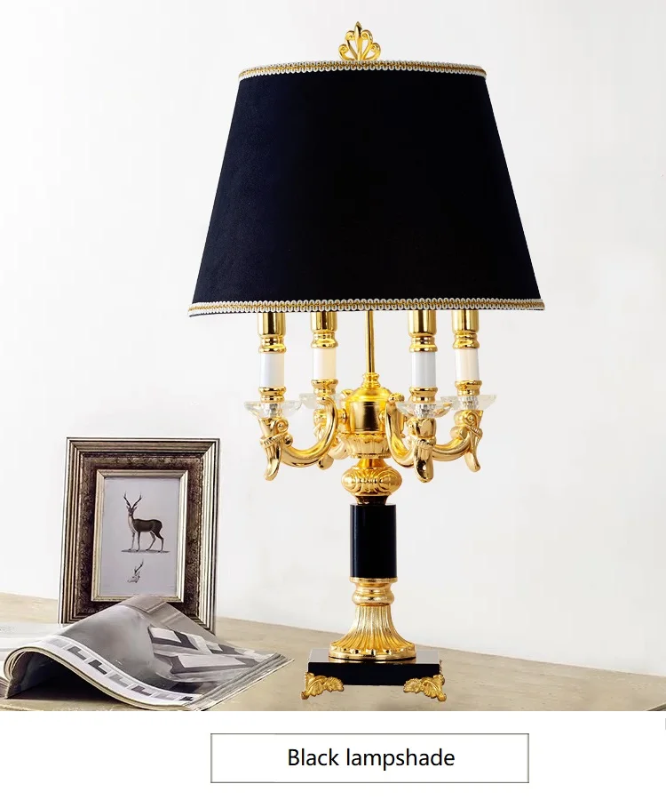 

High Quality Luxury Fashion Black Crystal Table Lamp Bedroom Bedside Lamps Brief Modern Decoration Table Lamp