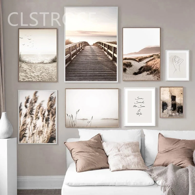 

Canvas Painting Wall Decor Nordic Poster and Print Home Decoration Abstract Flower Beach Landscape Wall Art Pictures Bedroom