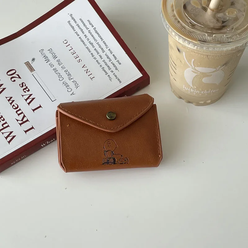 

Snoopy, Чарли, коричневый Woodstock, Мультяшные милые универсальные трехскладные искусственные короткие карты для замены детской карты, аниме плюш...