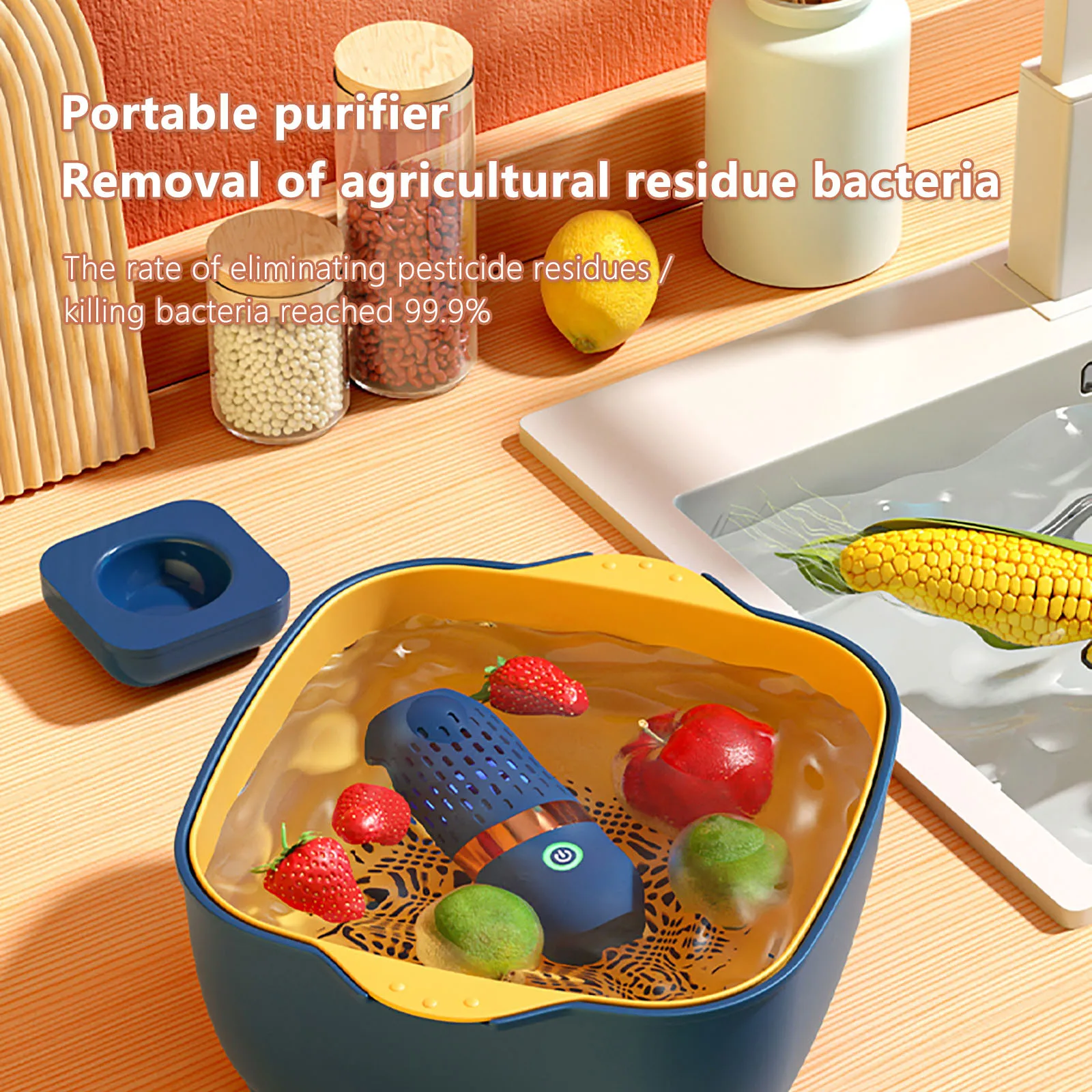 

Fruit And Vegetable Washing Machine Portable Washing Cleaner USB Easy Cleaning Gadgets Bathroom Cleanser