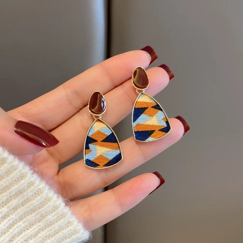 

S925 needle Trendy Jewelry Geometric Earrings Popular Design Vintage Temperament Dangle Drop Earrings For Women Party Gift