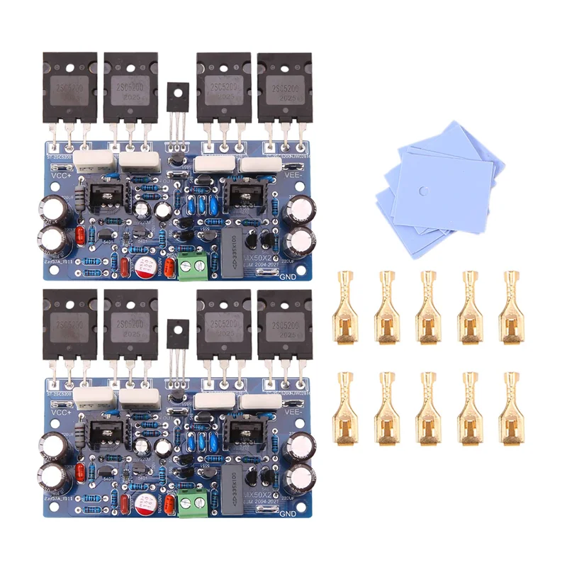 

2 PCS MX50X2 200W8R Dual Channels Audio Power Amplifier Board HiFi Stereo Amplifiers( Finished Board)